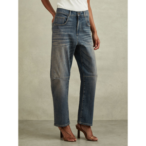 REISS MAHNI Washed Barrel Leg Jeans